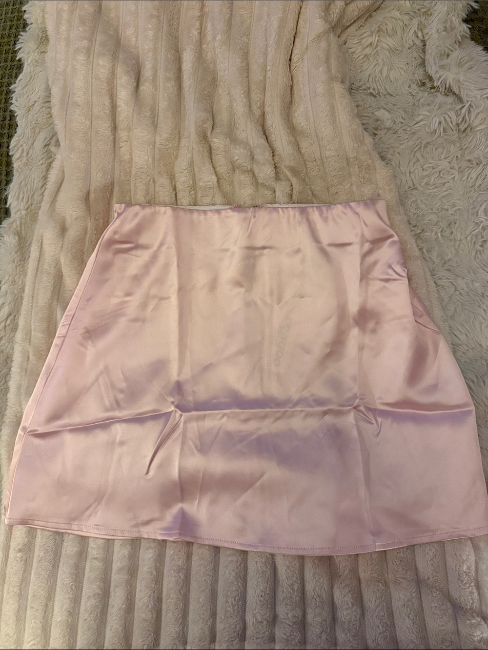Women's Pink Satin A-Line Skirt